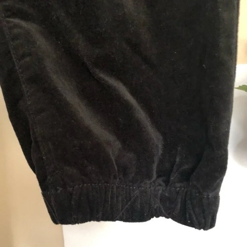 TINSELTOWN, JUNIOR'S VELVET BLACK DRAWSTRING JOGGER PANTS SIZE M HIGH RISE